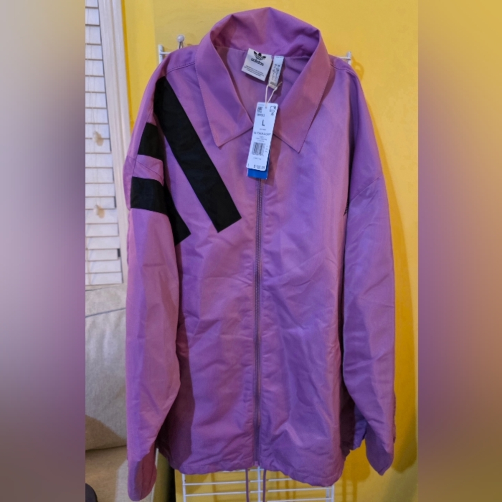 Adidas Lavender and Black Coach Jacket